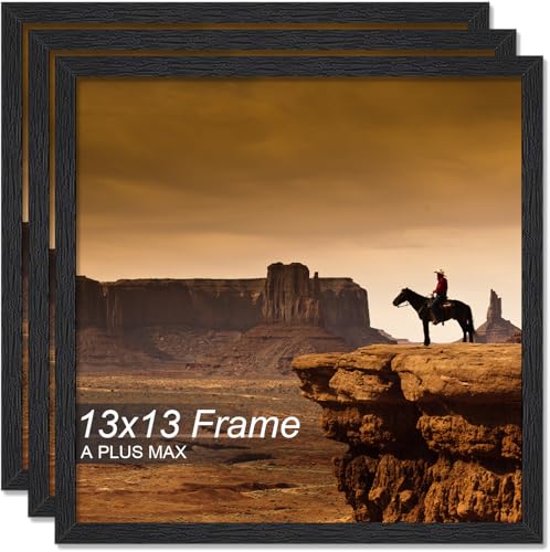 A PLUS MAX Quadratischer Bilderrahmen aus Holz, 33 x 33 cm, 3 Stück, schwarz, für 33 x 33 cm große Bilder, Poster, Foto, geringes Gewicht, 33 x 33 cm, mit Holzmaserung für die Wand, 3 Stück/Schwarz/33 A PLUS MAX Quadratischer Bilderrahmen aus Holz, 33 x 33 cm, 3 Stück, schwarz, für 33 x 33 cm große Bilder, Poster, Foto, geringes Gewicht, 33 x 33 cm, mit Holzmaserung für die Wand, 3 Stück/Schwarz/33 von A PLUS MAX