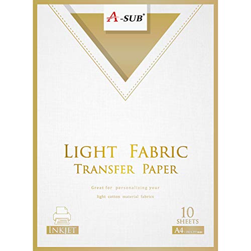 A-SUB Inkjet Transferpapier zum Aufbügeln für helles und weißes T-Shirt/Textilien, DIN A4, 10 Blatt. Für Tintenstrahldrucker A-SUB Inkjet Transferpapier zum Aufbügeln für helles und weißes T-Shirt/Textilien, DIN A4, 10 Blatt. Für Tintenstrahldrucker von A-SUB