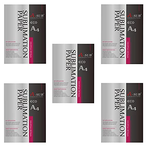 A-SUB Sublimationspapier A4, 210x297 mm, 500 Blatt, kompatibel mit EPSON, SAWGRASS, RICOH, Brother Sublimationsdruckern A-SUB Sublimationspapier A4, 210x297 mm, 500 Blatt, kompatibel mit EPSON, SAWGRASS, RICOH, Brother Sublimationsdruckern von A-SUB