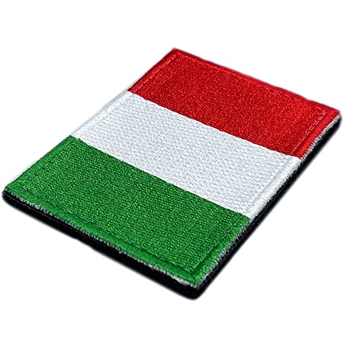 Aufnäher Italien Flagge mit Klettverschluss - 100% Gestickte Aufnäher für Kleidung - Aufnäher Länder und Flaggen Europa - Aufnäher für Rucksäcke (Flagge) von A TODA LECHE