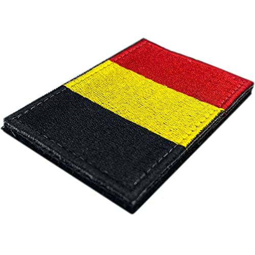 Belgien Flaggen-Patch mit Klettverschluss - Bestickte Patches für Kleidung - Nationalflaggen-Patches für Rucksäcke - Belgien Flagge 75 x 50 mm von A TODA LECHE