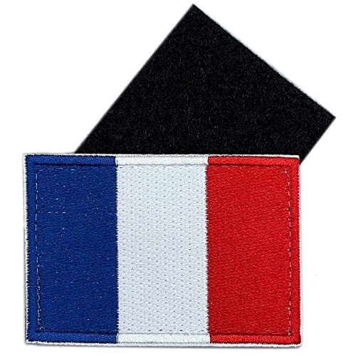 Flagge Frankreich Aufnäher mit Klettverschluss - 100% Bestickte Aufnäher für Kleidung - Aufnäher für Länder und Flaggen - Aufnäher für Rucksäcke - Frankreichflagge (Flagge) von A TODA LECHE