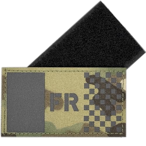 Patch Infrarot, reflektierend, Frankreich – Militär-Patch Frankreich Scratch Flagge bestickt Camouflage 9 x 5 cm für Rucksack / Uniform, Wappen der französischen Armee von A TODA LECHE