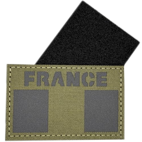 Taktischer Patch Frankreich, selbstklebend, 8 x 5 cm, Militärgrün, kompatibel mit Militärausrüstung und Airsoft von A TODA LECHE