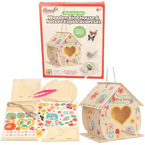 A to Z World of Discovery DIY Vogelhaus & Naturerkundungs-Set aus Holz, Mint-Lernen, ab 6 Jahren von A to Z World of Discovery