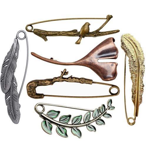 Retro-Sicherheitsnadeln für Kleidung – Vintage-Broschen und Anstecknadeln für Frauen, Ginkgo-Blatt-Brosche mit elegantem Silber und Bronze, perfekt für den täglichen Gebrauch und Geschenke (gemischte Retro-Sicherheitsnadeln für Kleidung – Vintage-Broschen und Anstecknadeln für Frauen, Ginkgo-Blatt-Brosche mit elegantem Silber und Bronze, perfekt für den täglichen Gebrauch und Geschenke (gemischte von A&H Zier