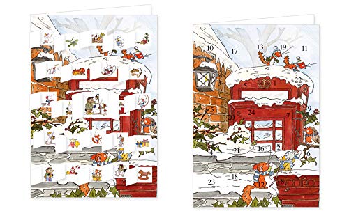 RASW005 -"Tilda Apfelkern Weihnachtspost" Adventskalender-Doppelkarte - 12,5 x 18,5 cm mit hochwertigem Kuvert von A. H. Schmachtl