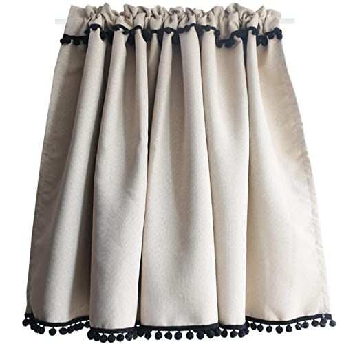 A.Monamour Gardine Kurzstores Schiebevorhänge Verdunkelungsvorhang Beige Blickdicht Kurzgardinen Küchengardine Küchenvorhang Küche Fenster Kurz Vorhang Stores Bistrogardine Schwarzen Pom Pom Quasten A.Monamour Gardine Kurzstores Schiebevorhänge Verdunkelungsvorhang Beige Blickdicht Kurzgardinen Küchengardine Küchenvorhang Küche Fenster Kurz Vorhang Stores Bistrogardine Schwarzen Pom Pom Quasten von A.Monamour