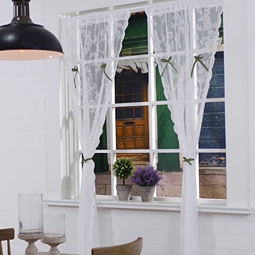 A.Monamour Gardine Scheibengardinen 2 Stücketransparenter Weißer Voile Blumen Spitzen Netzvorhang Mit Schleifen Kurzgardinen Küchengardine Küchenvorhang Küche Vorhang Fenster Kurz Stores Bistrogardine A.Monamour Gardine Scheibengardinen 2 Stücketransparenter Weißer Voile Blumen Spitzen Netzvorhang Mit Schleifen Kurzgardinen Küchengardine Küchenvorhang Küche Vorhang Fenster Kurz Stores Bistrogardine von A.Monamour