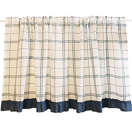 A.Monamour Gardine Scheibengardinen Blickdicht Transparenter Leinen Voile Blau Weiß Kariertes Gingham Kurzvorhang Kurzgardinen Küchengardine Küchenvorhang Küche Vorhang Kurz Stores Bistrogardine A.Monamour Gardine Scheibengardinen Blickdicht Transparenter Leinen Voile Blau Weiß Kariertes Gingham Kurzvorhang Kurzgardinen Küchengardine Küchenvorhang Küche Vorhang Kurz Stores Bistrogardine von A.Monamour