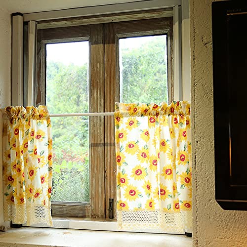 A.Monamour Gardine Scheibengardinen Kurzstores 2 Stück Baumwollleinen Gelb Aquarell Sonnenblumen Muster Kurzgardinen Küchengardine Küchenvorhang Küche Vorhang Fenster Kurz Stores Bistrogardine A.Monamour Gardine Scheibengardinen Kurzstores 2 Stück Baumwollleinen Gelb Aquarell Sonnenblumen Muster Kurzgardinen Küchengardine Küchenvorhang Küche Vorhang Fenster Kurz Stores Bistrogardine von A.Monamour