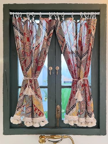 A.Monamour Gardine Scheibengardinen Kurzstores 2 Stücke Boho Halbtransparente Kurzvorhang Kurzgardinen Küchengardine Küche Vorhang Fenster Kurz Stores Bistrogardine A.Monamour Gardine Scheibengardinen Kurzstores 2 Stücke Boho Halbtransparente Kurzvorhang Kurzgardinen Küchengardine Küche Vorhang Fenster Kurz Stores Bistrogardine von A.Monamour