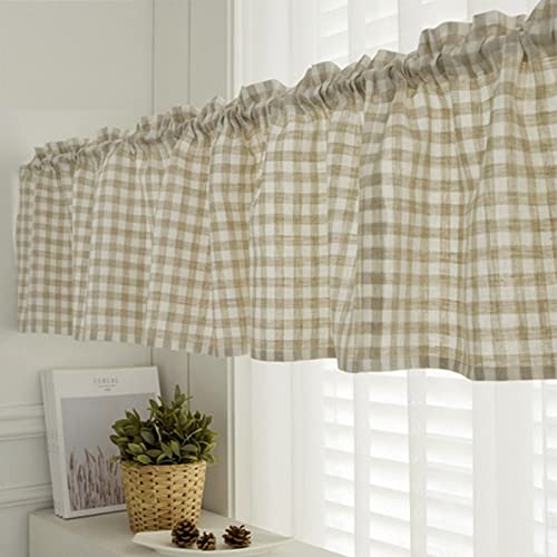A.Monamour Gardine Scheibengardinen Kurzstores Bauernhaus Baumwolle Leinen Beige Karierter Gingham Kurzgardinen Küchengardine Küchenvorhang Küche Fenster Kurz Vorhang Stores Bistrogardine A.Monamour Gardine Scheibengardinen Kurzstores Bauernhaus Baumwolle Leinen Beige Karierter Gingham Kurzgardinen Küchengardine Küchenvorhang Küche Fenster Kurz Vorhang Stores Bistrogardine von A.Monamour