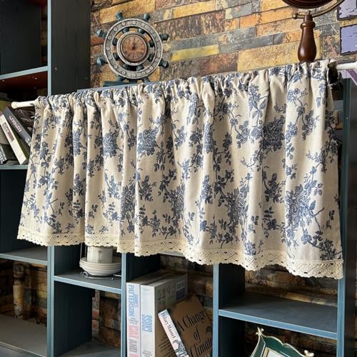 A.Monamour Gardine Scheibengardinen Kurzstores Bauernhaus Baumwolle Leinen Blau Geblümt Semi Verdunkelung Kurzvorhang Kurzgardinen Küchengardine Küche Vorhang Fenster Kurz Stores Bistrogardine A.Monamour Gardine Scheibengardinen Kurzstores Bauernhaus Baumwolle Leinen Blau Geblümt Semi Verdunkelung Kurzvorhang Kurzgardinen Küchengardine Küche Vorhang Fenster Kurz Stores Bistrogardine von A.Monamour