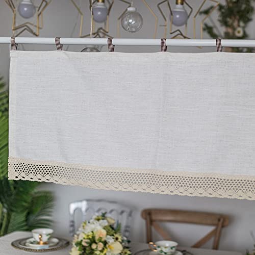A.Monamour Gardine Scheibengardinen Kurzstores Bauernhaus Blickdicht Beige Baumwolle Leinen Mit Spitze Kurzvorhang Kurzgardinen Küchengardine Küche Vorhang Fenster Kurz Stores Bistrogardine A.Monamour Gardine Scheibengardinen Kurzstores Bauernhaus Blickdicht Beige Baumwolle Leinen Mit Spitze Kurzvorhang Kurzgardinen Küchengardine Küche Vorhang Fenster Kurz Stores Bistrogardine von A.Monamour
