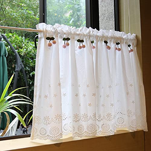A.Monamour Gardine Scheibengardinen Kurzstores Bauernhaus Weißer Baumwolle Spitze Blumen Stickerei mit Kirschdekor Blickdicht Kurzgardinen Küchengardine Küche Fenster Kurz Vorhang Stores Bistrogardine A.Monamour Gardine Scheibengardinen Kurzstores Bauernhaus Weißer Baumwolle Spitze Blumen Stickerei mit Kirschdekor Blickdicht Kurzgardinen Küchengardine Küche Fenster Kurz Vorhang Stores Bistrogardine von A.Monamour