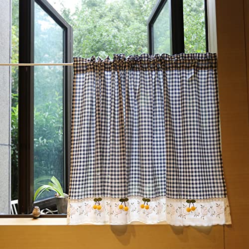 A.Monamour Gardine Scheibengardinen Kurzstores Baumwoll Blau Kariert mit Rosa Kirschgrauem Blickdicht Bauernhaus Kurzgardinen Küchengardine Küche Vorhang Fenster Kurz Stores Bistrogardine A.Monamour Gardine Scheibengardinen Kurzstores Baumwoll Blau Kariert mit Rosa Kirschgrauem Blickdicht Bauernhaus Kurzgardinen Küchengardine Küche Vorhang Fenster Kurz Stores Bistrogardine von A.Monamour