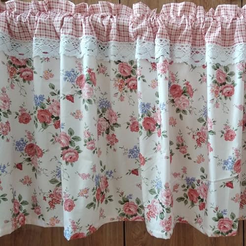 A.Monamour Gardine Scheibengardinen Kurzstores Baumwolle Bauernhaus Vintage Floral Rote Rosen Kurzvorhang Kurzgardinen Küchengardine Volants Küche Fenster Cafe Kurz Vorhang Bistrogardine A.Monamour Gardine Scheibengardinen Kurzstores Baumwolle Bauernhaus Vintage Floral Rote Rosen Kurzvorhang Kurzgardinen Küchengardine Volants Küche Fenster Cafe Kurz Vorhang Bistrogardine von A.Monamour