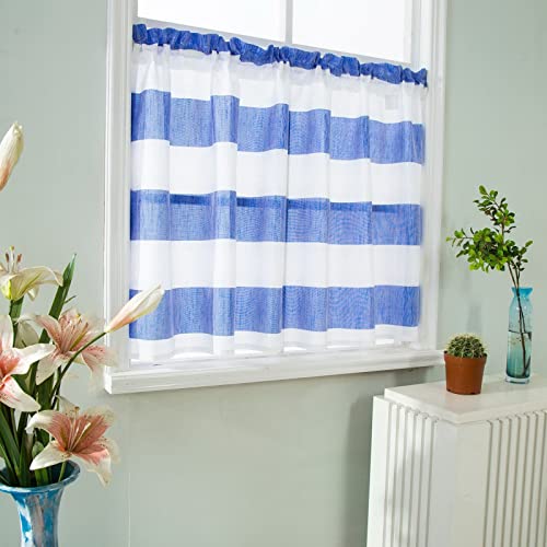 A.Monamour Gardine Scheibengardinen Kurzstores Blau-weiß gestreifte transparente Voile Kurzvorhang Kurzgardinen Küchengardine Küchenvorhang Volants Küche Fenster Kurz Vorhang Bistrogardine A.Monamour Gardine Scheibengardinen Kurzstores Blau-weiß gestreifte transparente Voile Kurzvorhang Kurzgardinen Küchengardine Küchenvorhang Volants Küche Fenster Kurz Vorhang Bistrogardine von A.Monamour
