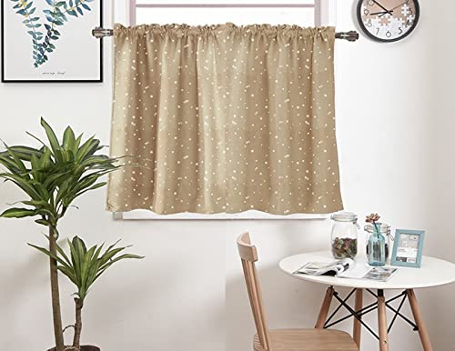 A.Monamour Gardine Scheibengardinen Kurzstores Blickdicht Stoff Beige mit Sternenmuster Verdunklungsgardinen Kurzvorhang Kurzgardinen Küchengardine Küchenvorhang Volants Küche Fenster Kurz Vorhang A.Monamour Gardine Scheibengardinen Kurzstores Blickdicht Stoff Beige mit Sternenmuster Verdunklungsgardinen Kurzvorhang Kurzgardinen Küchengardine Küchenvorhang Volants Küche Fenster Kurz Vorhang von A.Monamour