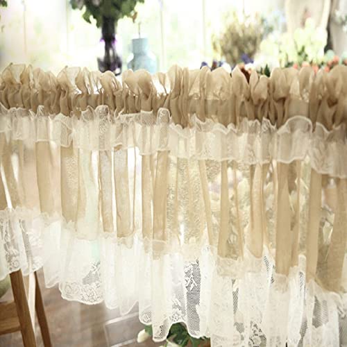 A.Monamour Gardine Scheibengardinen Kurzstores Braun Transparenter Voile Spitze Tüll Bestickt Mit Rüschen Kurzvorhang Kurzgardinen Küchengardine Volants Küche Fenster Kurz Vorhang Bistrogardine A.Monamour Gardine Scheibengardinen Kurzstores Braun Transparenter Voile Spitze Tüll Bestickt Mit Rüschen Kurzvorhang Kurzgardinen Küchengardine Volants Küche Fenster Kurz Vorhang Bistrogardine von A.Monamour