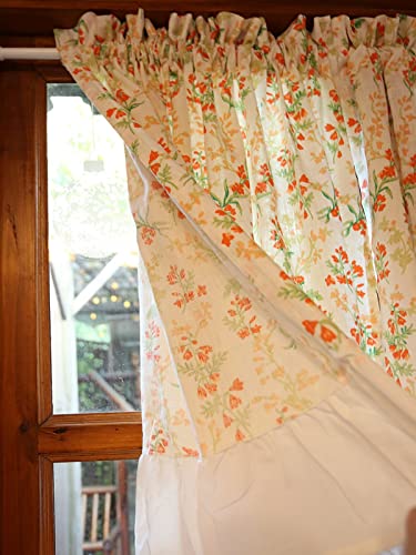 A.Monamour Gardine Scheibengardinen Kurzstores Florale Baumwolle Orange Blumen Mit Weißem Volant Kurzvorhang Kurzgardinen Küchengardine Küchenvorhang Küche Vorhang Fenster Kurz Stores Bistrogardine A.Monamour Gardine Scheibengardinen Kurzstores Florale Baumwolle Orange Blumen Mit Weißem Volant Kurzvorhang Kurzgardinen Küchengardine Küchenvorhang Küche Vorhang Fenster Kurz Stores Bistrogardine von A.Monamour