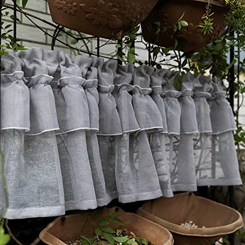 A.Monamour Gardine Scheibengardinen Kurzstores Grau Transparenter Tüll Voile Vorhang Kurzvorhang Kurzgardinen Küchengardine Küchenvorhang Küche Vorhang Fenster Kurz Stores Bistrogardine A.Monamour Gardine Scheibengardinen Kurzstores Grau Transparenter Tüll Voile Vorhang Kurzvorhang Kurzgardinen Küchengardine Küchenvorhang Küche Vorhang Fenster Kurz Stores Bistrogardine von A.Monamour