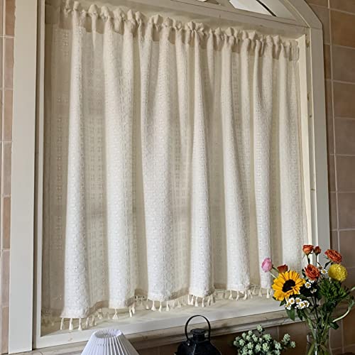 A.Monamour Gardine Scheibengardinen Kurzstores Halbtransparente Baumwolle Solide Beige Geometrisch mit Quasten Kurzvorhang Kurzgardinen Küchengardine Küche Vorhang Fenster Kurz Stores Bistrogardine A.Monamour Gardine Scheibengardinen Kurzstores Halbtransparente Baumwolle Solide Beige Geometrisch mit Quasten Kurzvorhang Kurzgardinen Küchengardine Küche Vorhang Fenster Kurz Stores Bistrogardine von A.Monamour