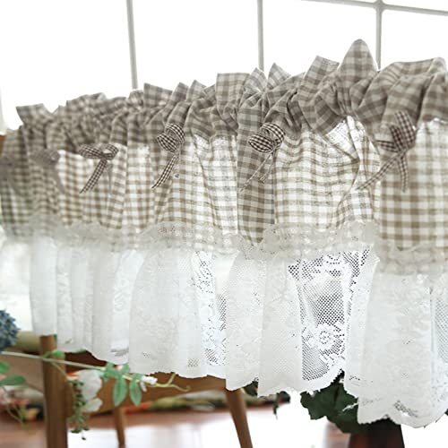 A.Monamour Gardine Scheibengardinen Kurzstores Halbtransparente Beige Karierte Gingham Blumenspitze Mit Schleifen Kurzvorhang Kurzgardinen Küchengardine Küche Vorhang Fenster Kurz Stores Bistrogardine A.Monamour Gardine Scheibengardinen Kurzstores Halbtransparente Beige Karierte Gingham Blumenspitze Mit Schleifen Kurzvorhang Kurzgardinen Küchengardine Küche Vorhang Fenster Kurz Stores Bistrogardine von A.Monamour