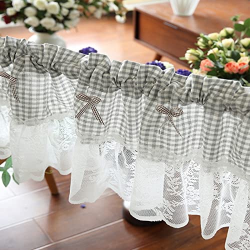 A.Monamour Gardine Scheibengardinen Kurzstores Halbtransparente Grau Karierte Gingham Blumen Spitze Kurzvorhang Kurzgardinen Küchengardine Küchenvorhang Küche Vorhang Fenster Kurz Stores Bistrogardine A.Monamour Gardine Scheibengardinen Kurzstores Halbtransparente Grau Karierte Gingham Blumen Spitze Kurzvorhang Kurzgardinen Küchengardine Küchenvorhang Küche Vorhang Fenster Kurz Stores Bistrogardine von A.Monamour