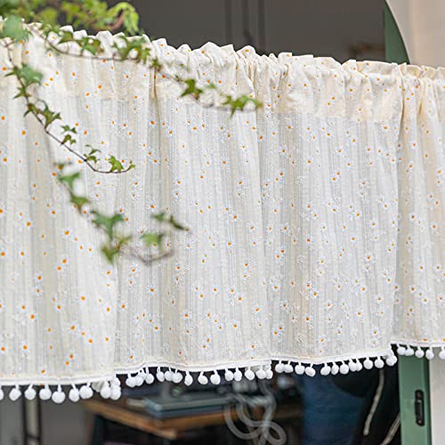 A.Monamour Gardine Scheibengardinen Kurzstores Halbtransparente gelbe Gänseblümchen Bestickt Aus Baumwolle Mit Pom Poms Kurzgardinen Küchengardine Küche Vorhang Fenster Kurz Stores Bistrogardine A.Monamour Gardine Scheibengardinen Kurzstores Halbtransparente gelbe Gänseblümchen Bestickt Aus Baumwolle Mit Pom Poms Kurzgardinen Küchengardine Küche Vorhang Fenster Kurz Stores Bistrogardine von A.Monamour