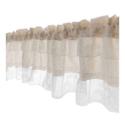 A.Monamour Gardine Scheibengardinen Kurzstores Halbtransparenter Beiger Baumwoll Stoff Mit Weißer Blumen Spitze Kurzvorhang Kurzgardinen Küchengardine Küche Vorhang Fenster Kurz Stores Bistrogardine A.Monamour Gardine Scheibengardinen Kurzstores Halbtransparenter Beiger Baumwoll Stoff Mit Weißer Blumen Spitze Kurzvorhang Kurzgardinen Küchengardine Küche Vorhang Fenster Kurz Stores Bistrogardine von A.Monamour
