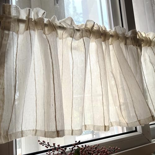 A.Monamour Gardine Scheibengardinen Kurzstores Halbtransparenter Gestreifter Voile Vorhang Kurzvorhang Kurzgardinen Küchengardine Küche Vorhang Fenster Kurz Stores Bistrogardine A.Monamour Gardine Scheibengardinen Kurzstores Halbtransparenter Gestreifter Voile Vorhang Kurzvorhang Kurzgardinen Küchengardine Küche Vorhang Fenster Kurz Stores Bistrogardine von A.Monamour