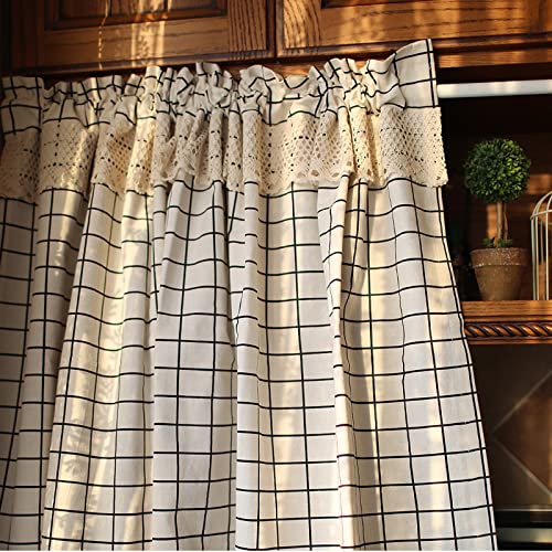 A.Monamour Gardine Scheibengardinen Kurzstores Landhausstil Baumwolle Leinen Spitze Schwarz Weiß Kariert Blickdicht Kurzvorhang Kurzgardinen Küche Vorhang Fenster Kurz Stores Bistrogardine A.Monamour Gardine Scheibengardinen Kurzstores Landhausstil Baumwolle Leinen Spitze Schwarz Weiß Kariert Blickdicht Kurzvorhang Kurzgardinen Küche Vorhang Fenster Kurz Stores Bistrogardine von A.Monamour