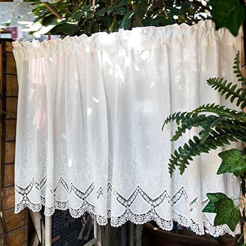 A.Monamour Gardine Scheibengardinen Kurzstores Retro Rustikales Bauernhaus Blickdicht Baumwolle Weiß Floral Bestickte Spitze Kurzgardinen Küchengardine Volants Küche Fenster Kurz Vorhang Bistrogardine A.Monamour Gardine Scheibengardinen Kurzstores Retro Rustikales Bauernhaus Blickdicht Baumwolle Weiß Floral Bestickte Spitze Kurzgardinen Küchengardine Volants Küche Fenster Kurz Vorhang Bistrogardine von A.Monamour