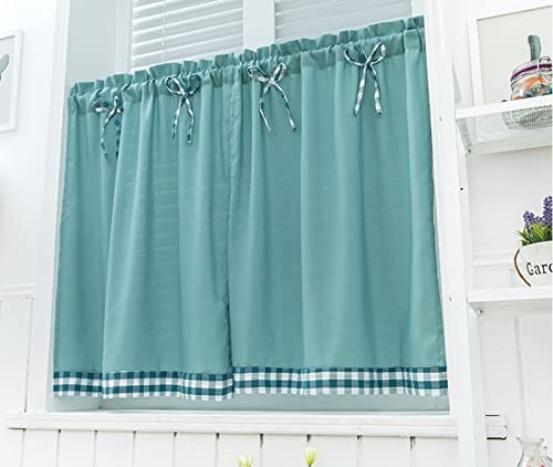 A.Monamour Gardine Scheibengardinen Kurzstores Schiebevorhänge Blau Stoff mit Schleife Kurzvorhang Kurzgardinen Küchengardine Küchenvorhang Volants Küche Fenster Kurz Vorhang Bistrogardine A.Monamour Gardine Scheibengardinen Kurzstores Schiebevorhänge Blau Stoff mit Schleife Kurzvorhang Kurzgardinen Küchengardine Küchenvorhang Volants Küche Fenster Kurz Vorhang Bistrogardine von A.Monamour
