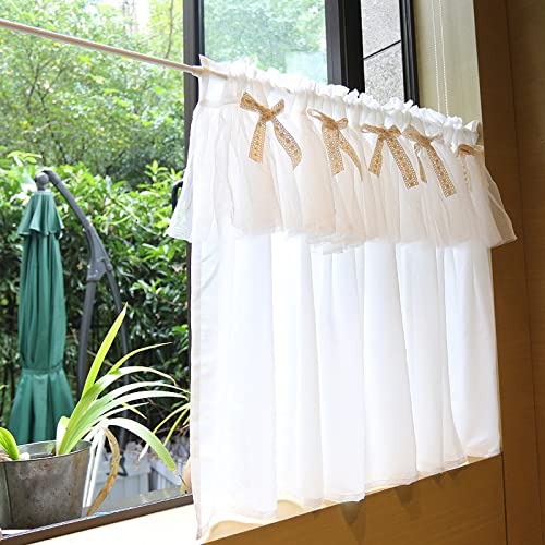 A.Monamour Gardine Scheibengardinen Kurzstores Schiebevorhänge Weißer Transparenter Voile Tüll mit Schleifen Kurzvorhang Kurzgardinen Fensterbehandlung Küche Vorhang Fenster Kurz Stores Bistrogardine A.Monamour Gardine Scheibengardinen Kurzstores Schiebevorhänge Weißer Transparenter Voile Tüll mit Schleifen Kurzvorhang Kurzgardinen Fensterbehandlung Küche Vorhang Fenster Kurz Stores Bistrogardine von A.Monamour