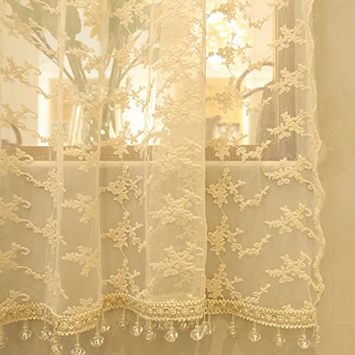 A.Monamour Gardine Scheibengardinen Kurzstores Transparenter Beige Bestickter Spitzen Kurzvorhang Kurzgardinen Küchengardine Küchenvorhang Küche Vorhang Fenster Kurz Stores Bistrogardine A.Monamour Gardine Scheibengardinen Kurzstores Transparenter Beige Bestickter Spitzen Kurzvorhang Kurzgardinen Küchengardine Küchenvorhang Küche Vorhang Fenster Kurz Stores Bistrogardine von A.Monamour