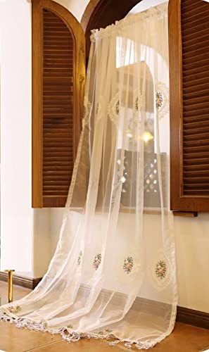 A.Monamour Gardine Scheibengardinen Kurzstores Weiße Transparente Voile Blumen Stickerei mit Perlenbesetzten Quasten Kurzvorhang Kurzgardinen Küche Vorhang Fenster Kurz Stores Bistrogardine A.Monamour Gardine Scheibengardinen Kurzstores Weiße Transparente Voile Blumen Stickerei mit Perlenbesetzten Quasten Kurzvorhang Kurzgardinen Küche Vorhang Fenster Kurz Stores Bistrogardine von A.Monamour