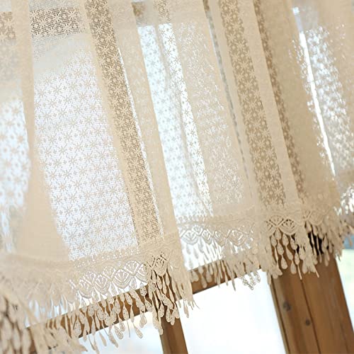 A.Monamour Gardine Scheibengardinen Kurzstores Weiße Transparente Voile Spitze Schneeflocken Textur mit Wassertropfen Quasten Kurzvorhang Kurzgardinen Küche Vorhang Fenster Kurz Stores Bistrogardine A.Monamour Gardine Scheibengardinen Kurzstores Weiße Transparente Voile Spitze Schneeflocken Textur mit Wassertropfen Quasten Kurzvorhang Kurzgardinen Küche Vorhang Fenster Kurz Stores Bistrogardine von A.Monamour