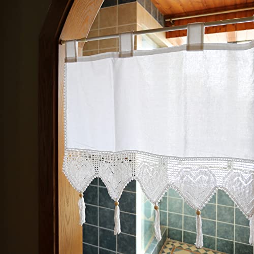 A.Monamour Gardine Scheibengardinen Kurzstores Weißer Baumwolle Halbtransparenter Gehäkelte Quasten in Herzform mit Schlaufen Kurzgardinen Küchengardine Küche Fenster Kurz Vorhang Stores Bistrogardine A.Monamour Gardine Scheibengardinen Kurzstores Weißer Baumwolle Halbtransparenter Gehäkelte Quasten in Herzform mit Schlaufen Kurzgardinen Küchengardine Küche Fenster Kurz Vorhang Stores Bistrogardine von A.Monamour