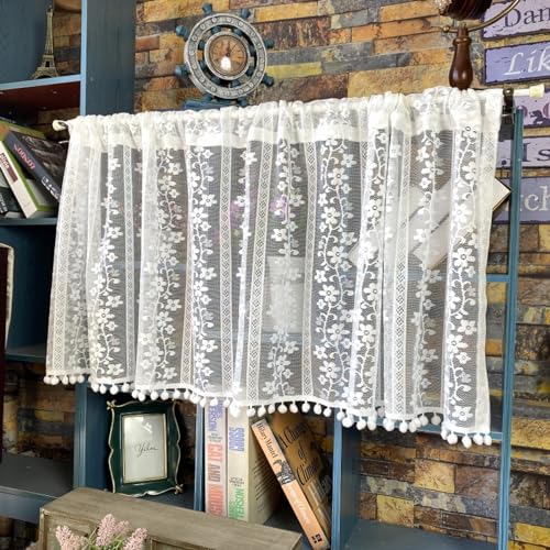 A.Monamour Gardine Scheibengardinen Kurzstores Weißer Floraler Stickerei Spitzen Voile Transparent Kurzvorhang Kurzgardinen Küchengardine Küche Vorhang Fenster Kurz Stores Bistrogardine A.Monamour Gardine Scheibengardinen Kurzstores Weißer Floraler Stickerei Spitzen Voile Transparent Kurzvorhang Kurzgardinen Küchengardine Küche Vorhang Fenster Kurz Stores Bistrogardine von A.Monamour