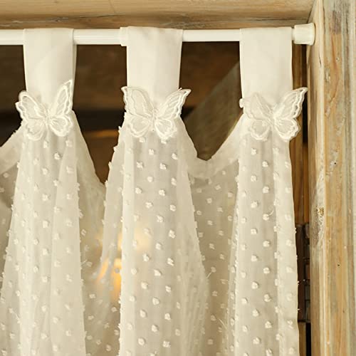 A.Monamour Gardine Scheibengardinen Kurzstores Weißer Halbtransparenter Voile Gardine Mit Schmetterlings Pompon Kurzvorhang Kurzgardinen Küchengardine Küche Vorhang Fenster Kurz Stores Bistrogardine A.Monamour Gardine Scheibengardinen Kurzstores Weißer Halbtransparenter Voile Gardine Mit Schmetterlings Pompon Kurzvorhang Kurzgardinen Küchengardine Küche Vorhang Fenster Kurz Stores Bistrogardine von A.Monamour