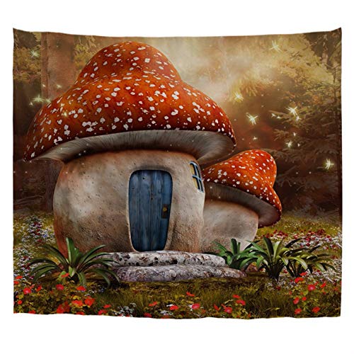 A.Monamour Wandteppiche Fantasie-Pilz-Hütte Auf Einer Bunten Wiese Verzaubert Wald Märchen-Szene Für Kinder Kunstdruck Stoff Hippie-Mandala-Wandteppich Wand Wandbehänge Tischdecke Bettdecke 153x130cm A.Monamour Wandteppiche Fantasie-Pilz-Hütte Auf Einer Bunten Wiese Verzaubert Wald Märchen-Szene Für Kinder Kunstdruck Stoff Hippie-Mandala-Wandteppich Wand Wandbehänge Tischdecke Bettdecke 153x130cm von A.Monamour