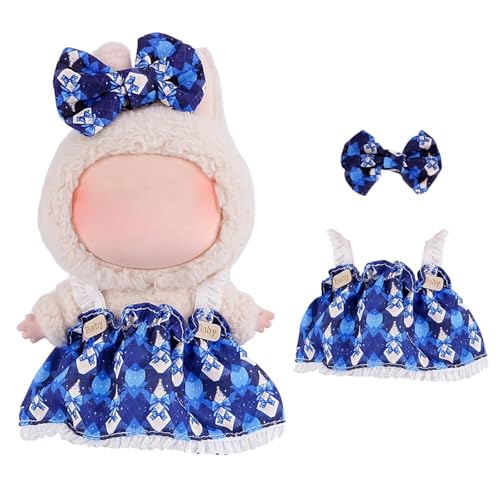 Kleidung für 17 cm La Puppe, Puppenkleidung mit Haarschleife, Kuscheltier Kleidung Outfit, 17cm La Puppenkleidung Set für Generation 1/2/3 Puppe (Blau) von A.S.Marelis