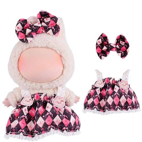Kleidung für 17 cm La Puppe, Puppenkleidung mit Haarschleife, Kuscheltier Kleidung Outfit, 17cm La Puppenkleidung Set für Generation 1/2/3 Puppe (Rot) von A.S.Marelis