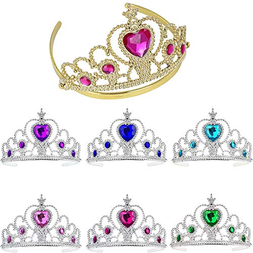 7 Stück Mädchen Prinzessin Tiara Crown, Kinder Dress-Up krone, Crown Set Mädchen verkleiden, Mädchen Anzieh-Partei Cosplay, Prinzessin Tiara, Party Zubehör, Geburtstagsgeschenke für Kinder von A