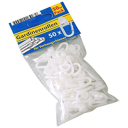 a Gardinenrollen für Vorhangschienen 50er Pack (Weiß, Kunststoff) a Gardinenrollen für Vorhangschienen 50er Pack (Weiß, Kunststoff) von a