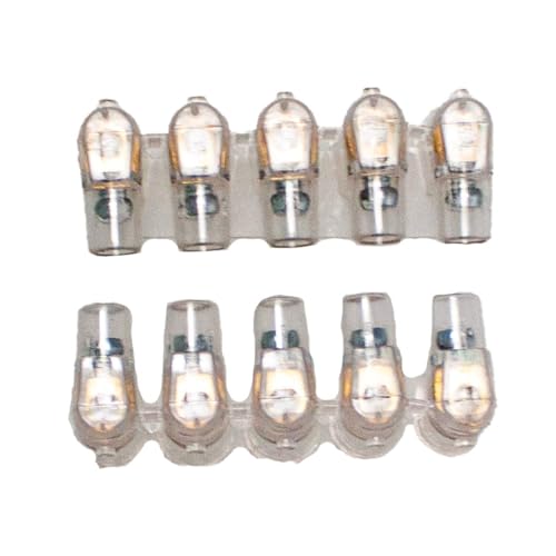 A2ZWORLD, Einpolige Klemmen, 2 Stangen à 5 Stück, transparent, isoliert für elektrische Kabel (Querschnitt 2,5 mm²) von A2ZWORLD