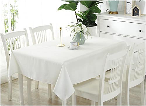 A2ZWORLD Rechteckige Tischdecke, Material HULE Polyester, wasserdicht (120 x 140 cm, Weiß) von A2ZWORLD